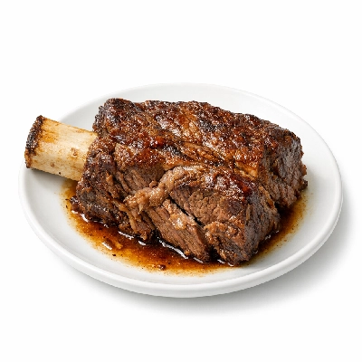 Beef rib back bone-in separable lean only trimmed to 0" fat select cooked braised