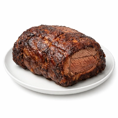Beef rib eye roast boneless lip-on separable lean only trimmed to 1/8" fat all grades cooked roasted