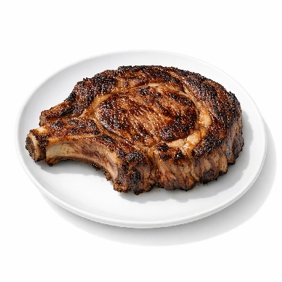 Beef rib eye small end ribs 10-12 separable lean and fat trimmed to 0" choice cooked broiled ribeye