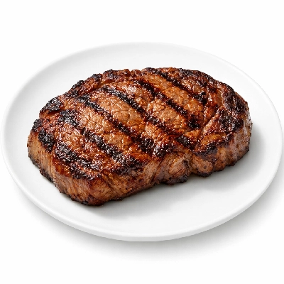 Beef rib eye steak boneless lip-on separable lean and fat trimmed to 1/8" all grades cooked grilled
