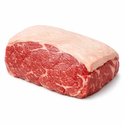 Beef rib eye steak roast boneless lip-on separable lean only trimmed to 1/8" fat all grades raw