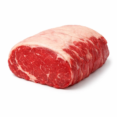 Beef rib eye steak roast boneless lip-on separable lean only trimmed to 1/8" fat choice raw