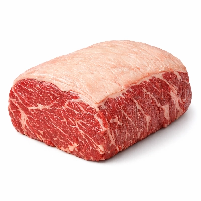 Beef rib eye steak roast boneless lip-on separable lean only trimmed to 1/8" fat select raw