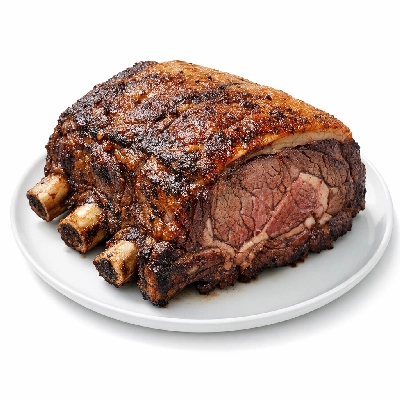 Beef rib large end ribs 6-9 separable lean and fat trimmed to 1/2" prime cooked roasted