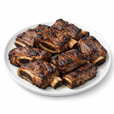 Beef rib large end ribs 6-9 separable lean and fat trimmed to 1/4" all grades cooked broiled