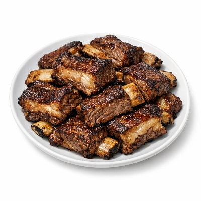 Beef rib large end ribs 6-9 separable lean and fat trimmed to 1/4" select cooked roasted