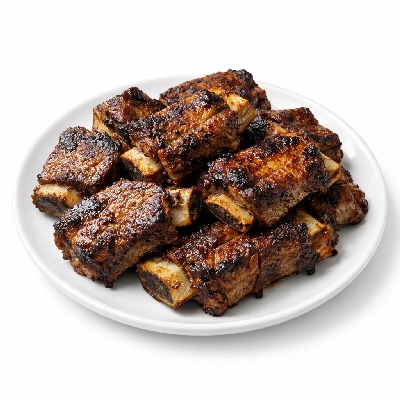 Beef rib large end ribs 6-9 separable lean and fat trimmed to 1/8" choice cooked broiled