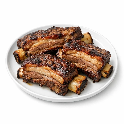 Beef rib large end ribs 6-9 separable lean and fat trimmed to 1/8" choice cooked roasted