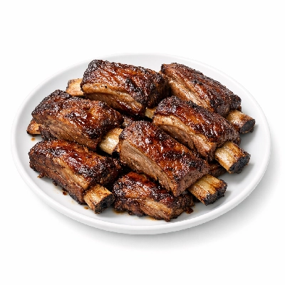 Beef rib large end ribs 6-9 separable lean and fat trimmed to 1/8" all grades cooked roasted
