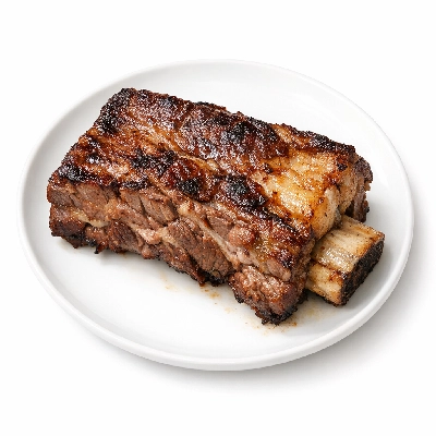 Beef rib large end ribs 6-9 separable lean and fat trimmed to 1/8" prime cooked broiled