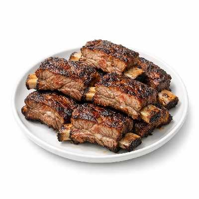 Beef rib large end ribs 6-9 separable lean and fat trimmed to 1/8" select cooked broiled