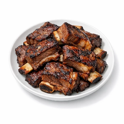 Beef rib large end ribs 6-9 separable lean and fat trimmed to 1/8" select cooked roasted