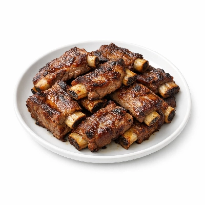 Beef rib small end ribs 10-12 separable lean and fat trimmed to 0" choice cooked broiled