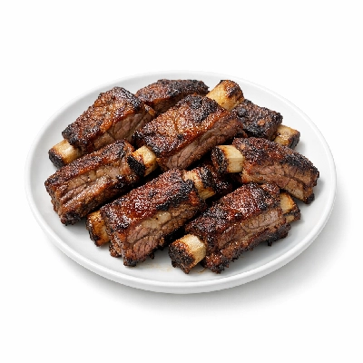 Beef rib small end ribs 10-12 separable lean and fat trimmed to 1/4" all grades cooked roasted