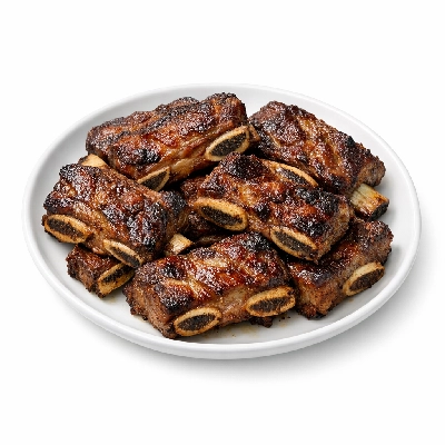 Beef rib small end ribs 10-12 separable lean and fat trimmed to 1/4" choice cooked roasted