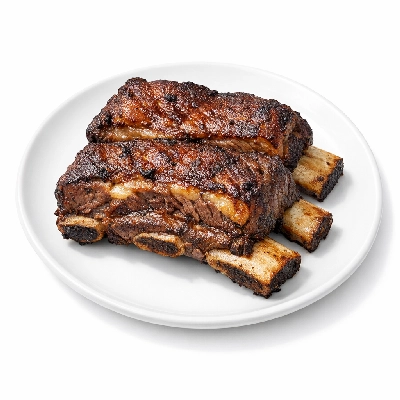Beef rib small end ribs 10-12 separable lean and fat trimmed to 1/4" select cooked roasted