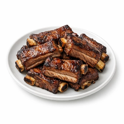 Beef rib small end ribs 10-12 separable lean and fat trimmed to 1/8" prime cooked roasted