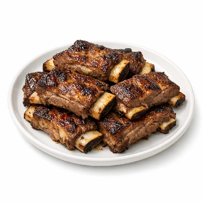 Beef rib small end ribs 10-12 separable lean and fat trimmed to 1/8" prime cooked broiled