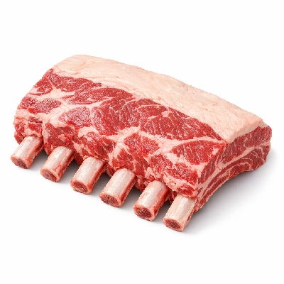 Beef rib whole ribs 6-12 separable lean and fat trimmed to 1/2" prime raw