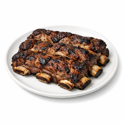 Beef rib whole ribs 6-12 separable lean and fat trimmed to 1/2" prime cooked broiled