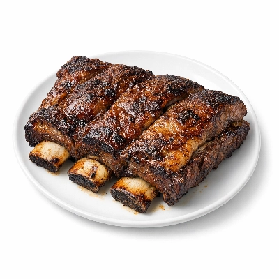 Beef rib whole ribs 6-12 separable lean and fat trimmed to 1/2" prime cooked roasted