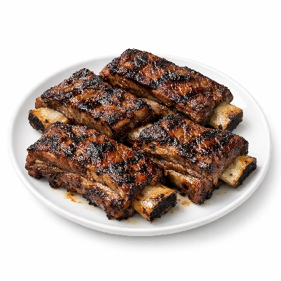 Beef rib whole ribs 6-12 separable lean and fat trimmed to 1/4" choice cooked broiled