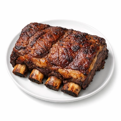 Beef rib whole ribs 6-12 separable lean and fat trimmed to 1/4" choice cooked roasted