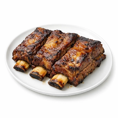 Beef rib whole ribs 6-12 separable lean and fat trimmed to 1/8" choice cooked roasted