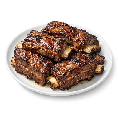 Beef rib whole ribs 6-12 separable lean and fat trimmed to 1/8" prime cooked broiled