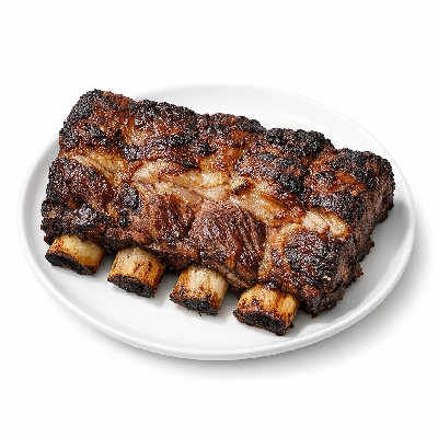 Beef rib whole ribs 6-12 separable lean and fat trimmed to 1/8" select cooked roasted