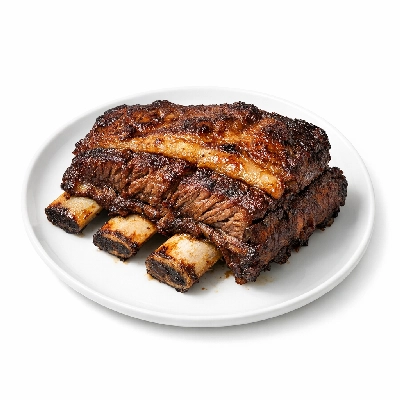 Beef rib whole ribs 6-12 separable lean only trimmed to 1/2" fat prime cooked roasted