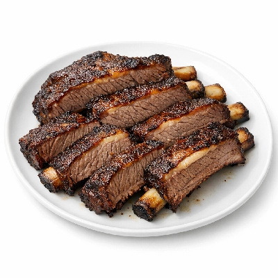 Beef rib whole ribs 6-12 separable lean only trimmed to 1/4" fat prime cooked roasted