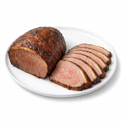Beef round bottom separable lean and fat trimmed to 1/8" select cooked roasted