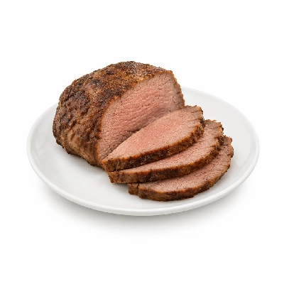Beef Round Bottom Separable Lean Only, Choice, Roasted, Trimmed to 1/8 Inch Fat