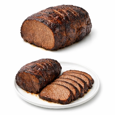 Beef round bottom separable lean only trimmed to 1/8" fat all grades cooked braised