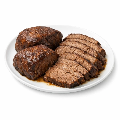 Beef round bottom separable lean only trimmed to 1/8" fat select cooked braised