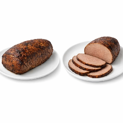 Beef round eye of roast separable lean only trimmed to 1/8" fat select cooked roasted