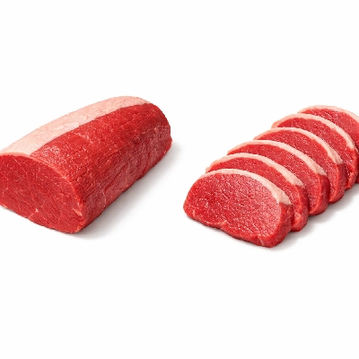 Beef round eye of separable lean only trimmed to 1/8" fat all grades raw