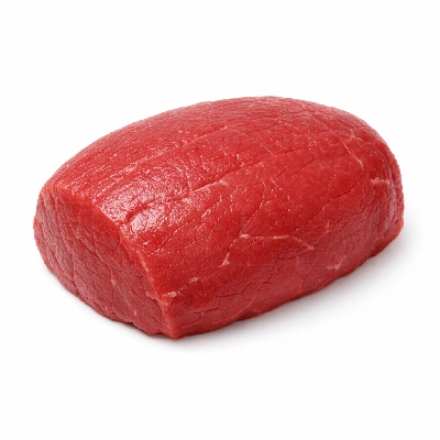 Beef round eye of roast boneless separable lean and fat trimmed to 0" choice raw