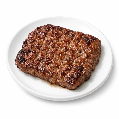 Beef round eye of separable lean and fat trimmed to 0" choice cooked roasted cube steak