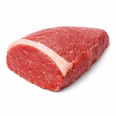 Beef round eye of separable lean and fat trimmed to 1/8" all grades raw