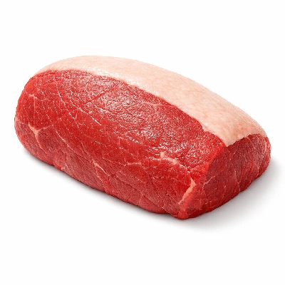 Beef round eye of separable lean and fat trimmed to 1/8" choice raw