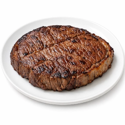 Beef round full cut separable lean and fat trimmed to 1/8" select cooked broiled