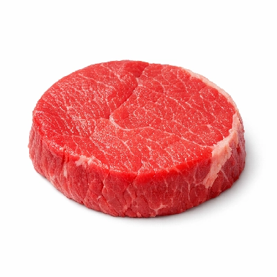 Beef round knuckle tip center steak separable lean and fat trimmed to 0" all grades raw sirloin rectus femoris
