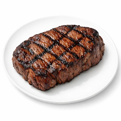 Beef round knuckle tip center steak separable lean and fat trimmed to 0" choice cooked grilled sirloin rectus femoris