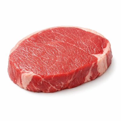 Beef round knuckle tip center steak separable lean and fat trimmed to 0" select raw sirloin rectus femoris