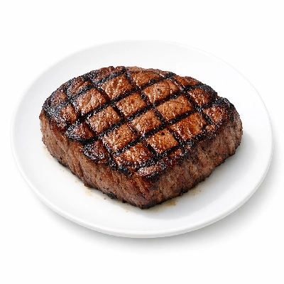 Beef round knuckle tip center steak separable lean only trimmed to 0" fat all grades cooked grilled sirloin rectus femoris