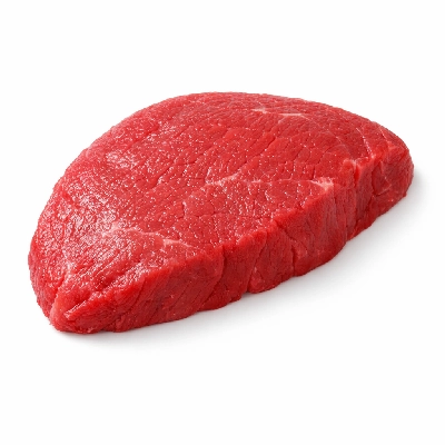 Beef round outside bottom steak separable lean only trimmed to 0" fat all grades raw london broil western griller biceps femoris