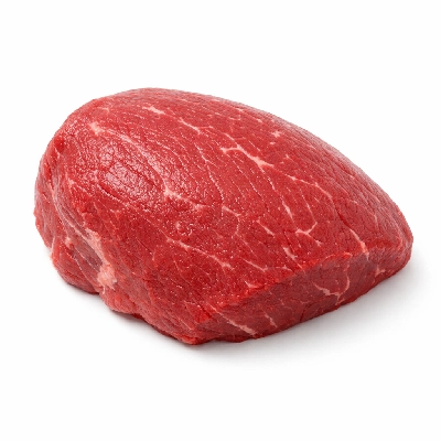 Beef round tip separable lean and fat trimmed to 0" select raw