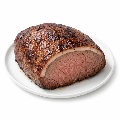 Beef round tip separable lean and fat trimmed to 1/2" prime cooked roasted